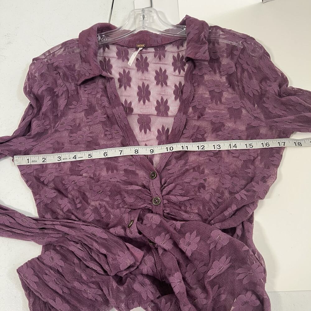 Free People Eggplant Purple Lace Tunic Top Size XL Festival Y2K Style - Picture 11 of 14